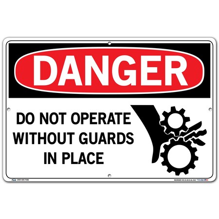 Vestil Aluminum Sign, 12-1/2" Height, 18-1/2" Width, Aluminum, Rectangle, English SI-D-28-D-AL-063